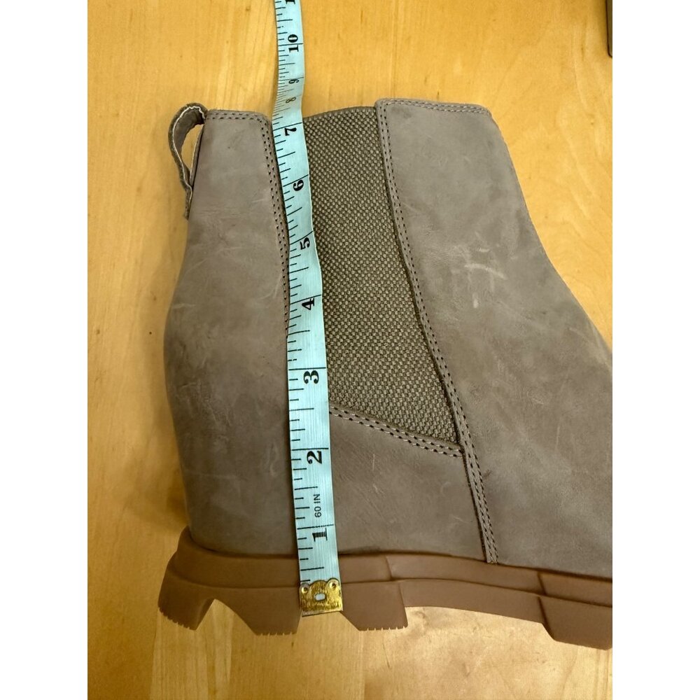 Sorel Joan Of Arctic Wedge III Women 11 Chelsea Boot TAN Waterproof Leather Shoe - Picture 9 of 10